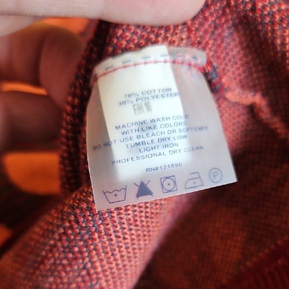 Title Nine Red and Orange Cotton Blend Polka Dot Sweater - Picture 3 of 8